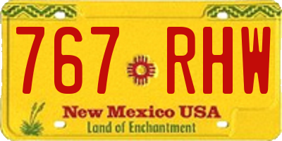 NM license plate 767RHW