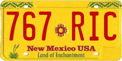 NM license plate 767RIC