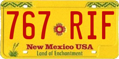 NM license plate 767RIF