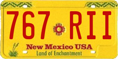 NM license plate 767RII
