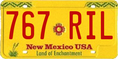 NM license plate 767RIL