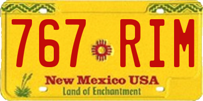 NM license plate 767RIM
