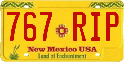 NM license plate 767RIP