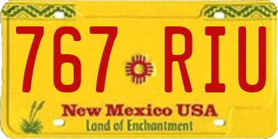 NM license plate 767RIU