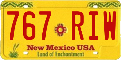 NM license plate 767RIW