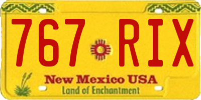 NM license plate 767RIX