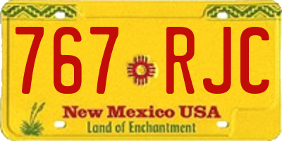 NM license plate 767RJC