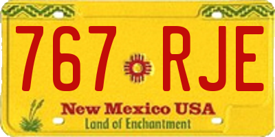 NM license plate 767RJE