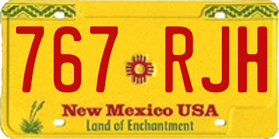 NM license plate 767RJH