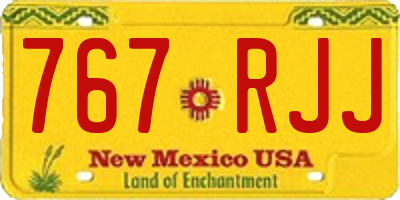 NM license plate 767RJJ