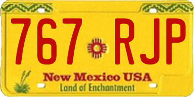 NM license plate 767RJP
