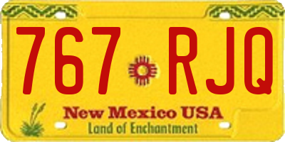 NM license plate 767RJQ