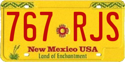 NM license plate 767RJS