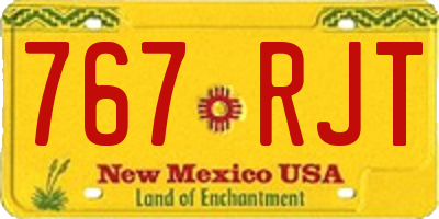 NM license plate 767RJT