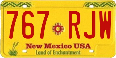 NM license plate 767RJW
