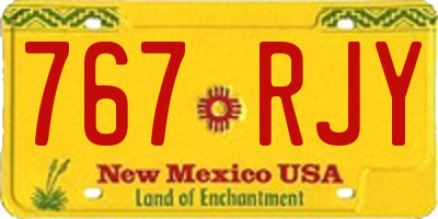 NM license plate 767RJY