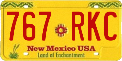 NM license plate 767RKC