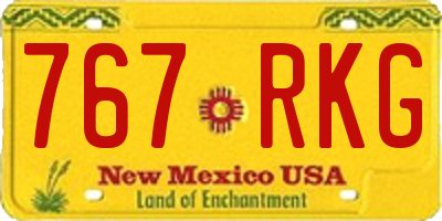 NM license plate 767RKG