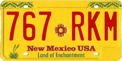 NM license plate 767RKM