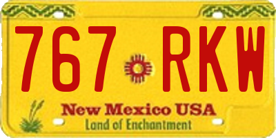 NM license plate 767RKW