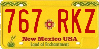 NM license plate 767RKZ