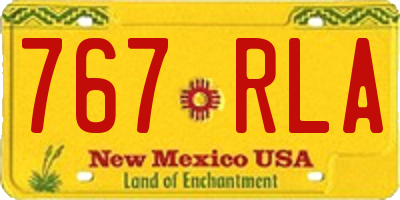 NM license plate 767RLA