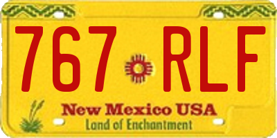 NM license plate 767RLF