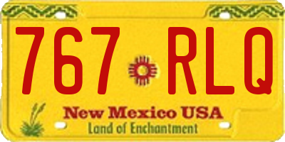 NM license plate 767RLQ