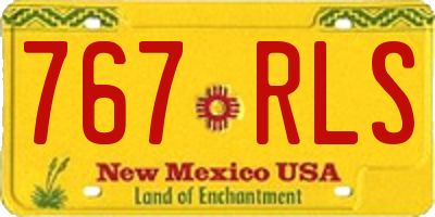 NM license plate 767RLS