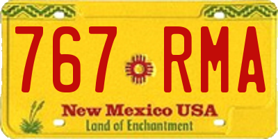 NM license plate 767RMA