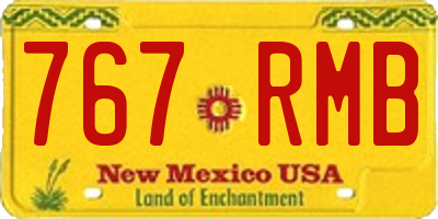 NM license plate 767RMB
