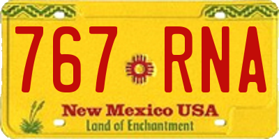 NM license plate 767RNA