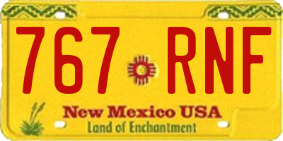 NM license plate 767RNF