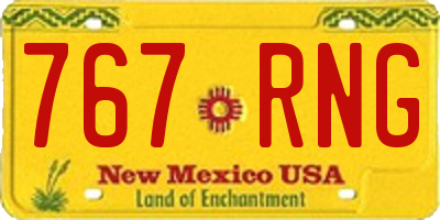 NM license plate 767RNG