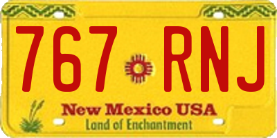 NM license plate 767RNJ
