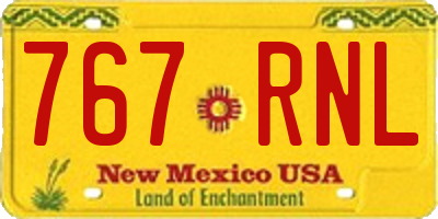 NM license plate 767RNL