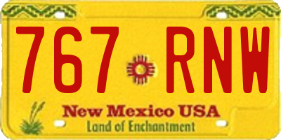 NM license plate 767RNW