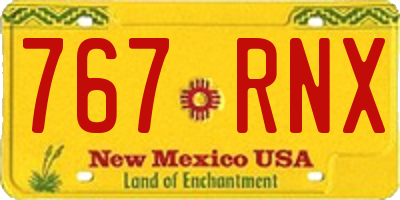 NM license plate 767RNX