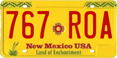 NM license plate 767ROA