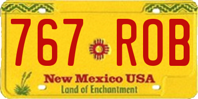 NM license plate 767ROB