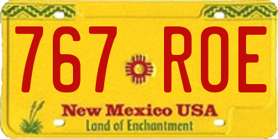 NM license plate 767ROE