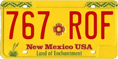 NM license plate 767ROF