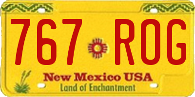 NM license plate 767ROG