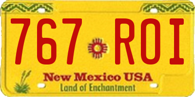 NM license plate 767ROI
