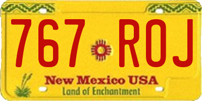 NM license plate 767ROJ