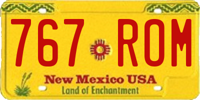 NM license plate 767ROM