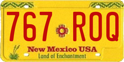 NM license plate 767ROQ