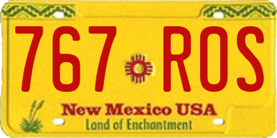 NM license plate 767ROS