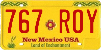 NM license plate 767ROY