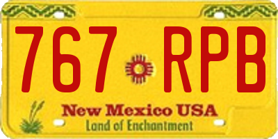 NM license plate 767RPB